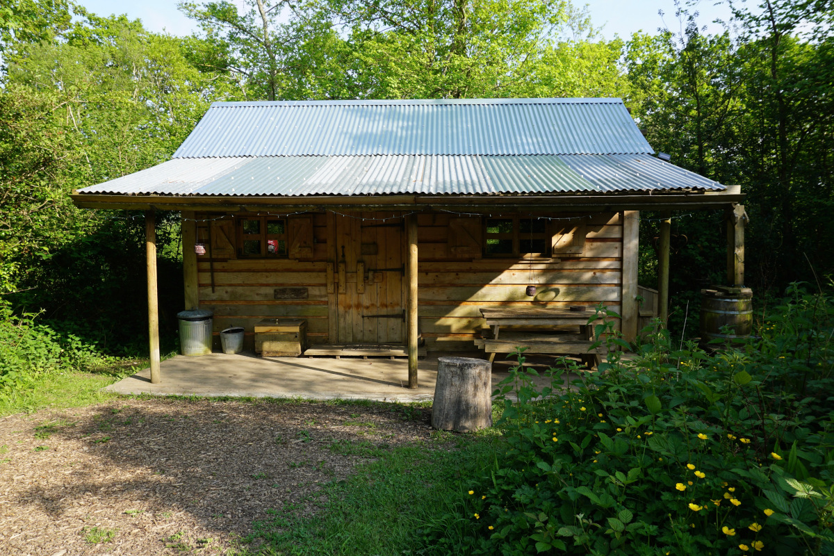 outside Idaho log cabin