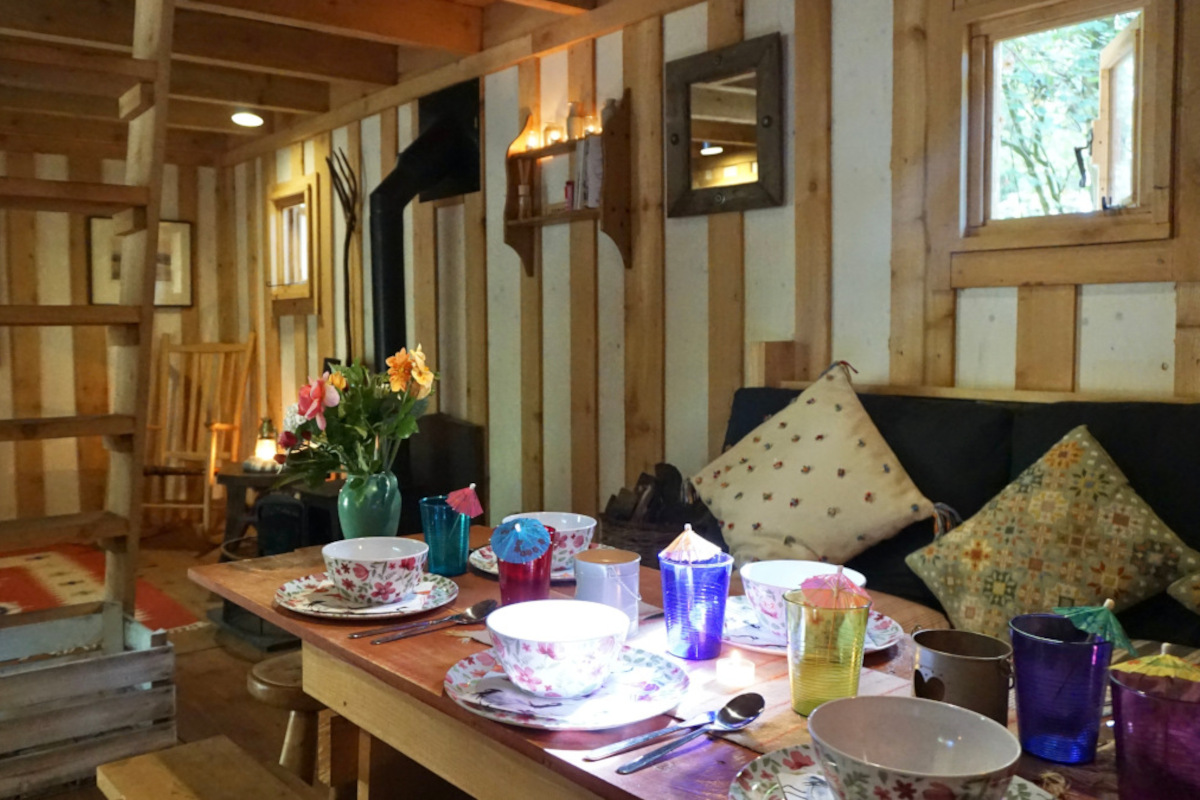 inside Idaho log cabin