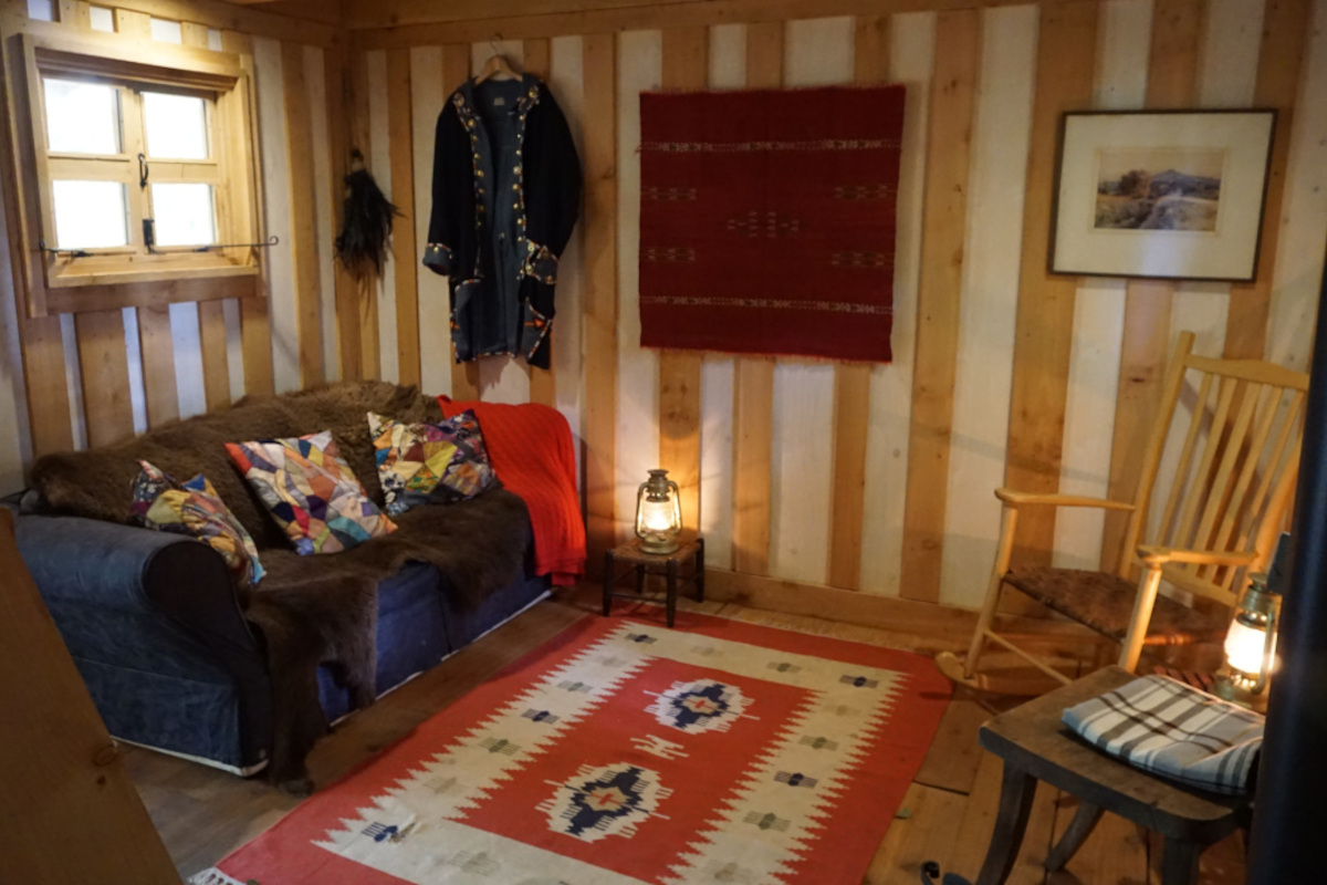 Inside Idaho log cabin