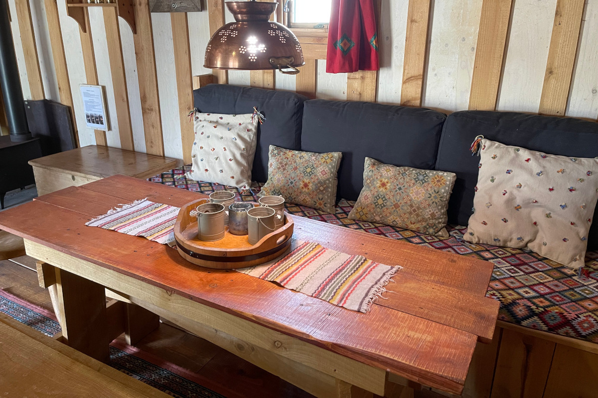 inside Idaho log cabin